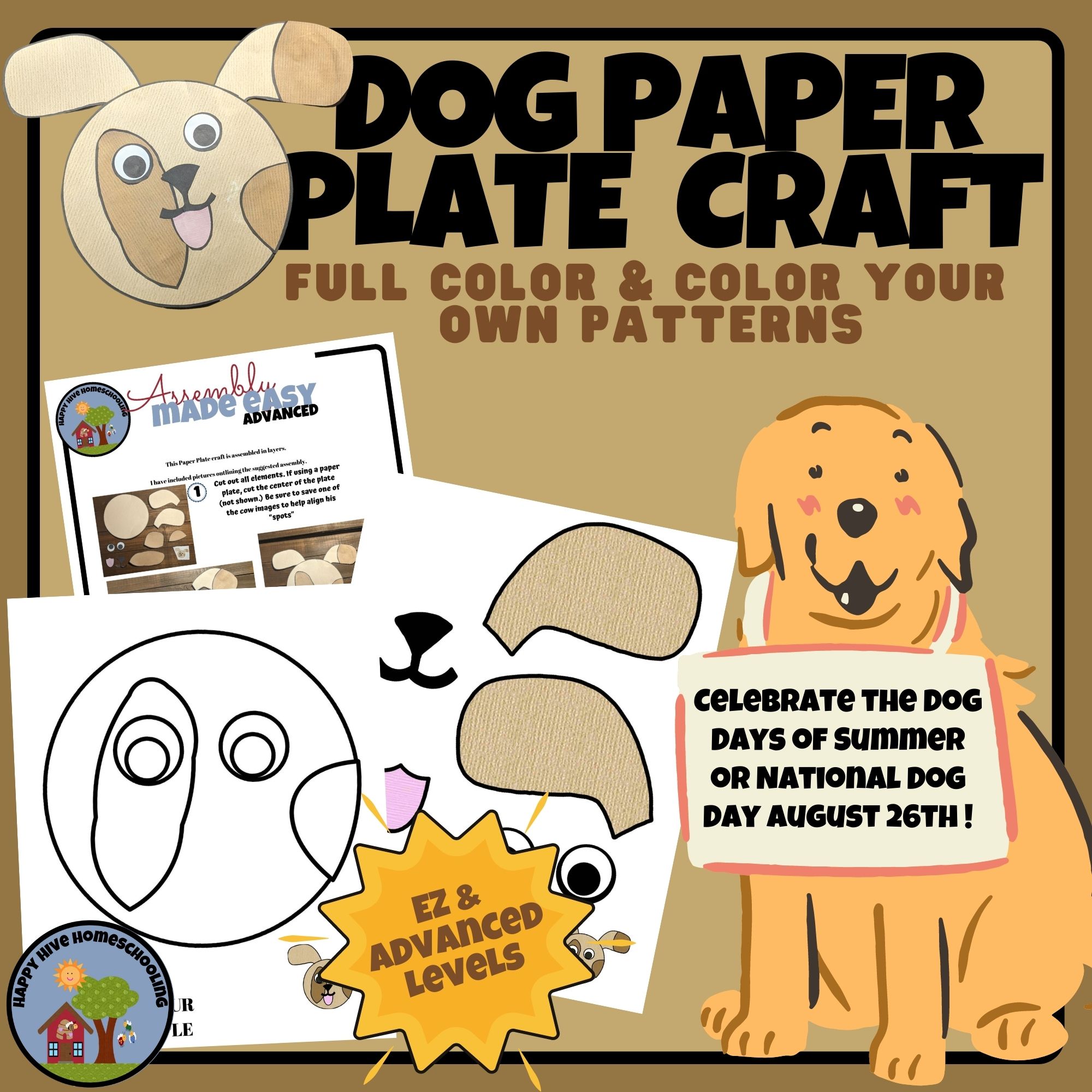 Easy Paper Plate Animal Dog Happy Hive Homeschooling